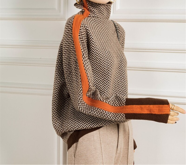 Eleanor | Col roulé à chevrons