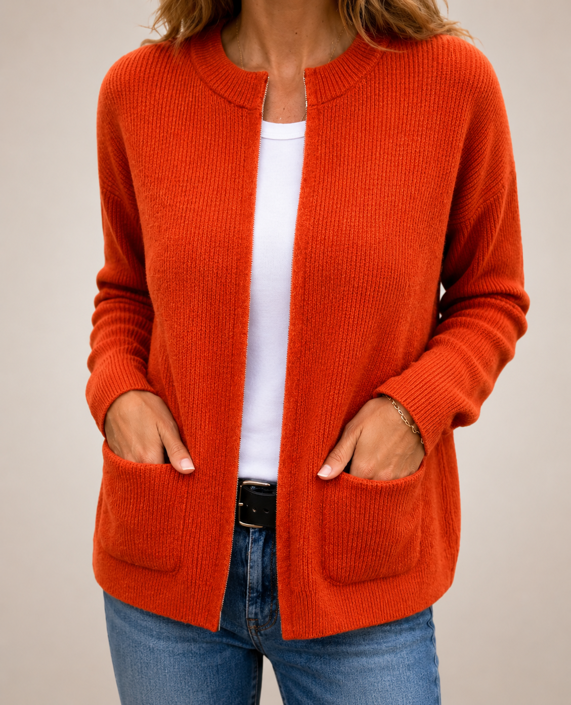 Cardigan en tricot doux avec poches
