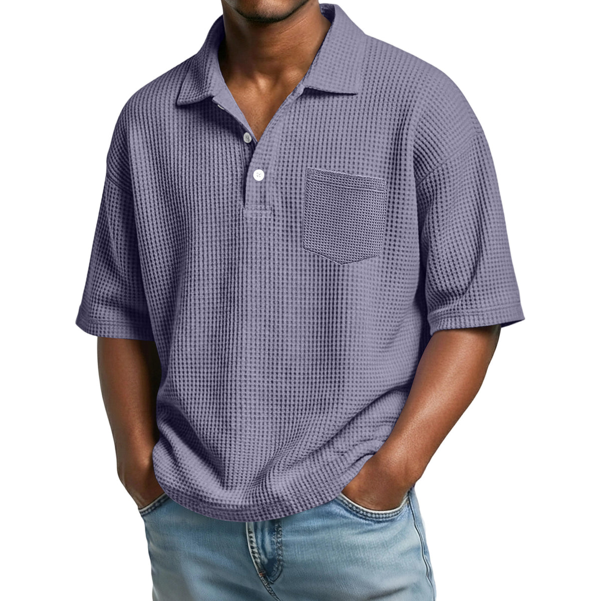 Polo gaufré pour homme