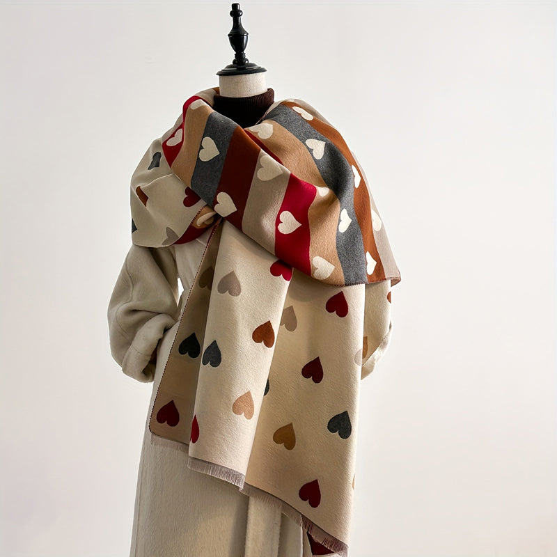 Foulard décontracté à imprimé cœurs