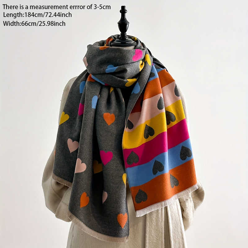 Foulard décontracté à imprimé cœurs