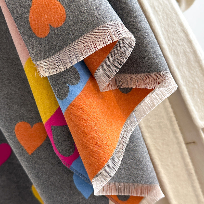 Foulard décontracté à imprimé cœurs