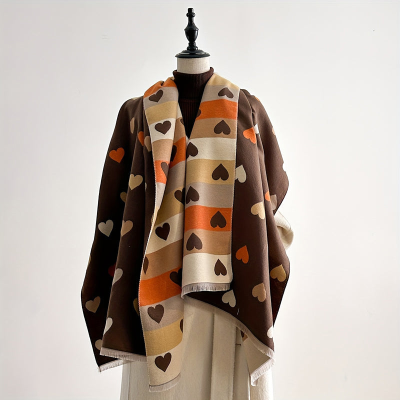 Foulard décontracté à imprimé cœurs