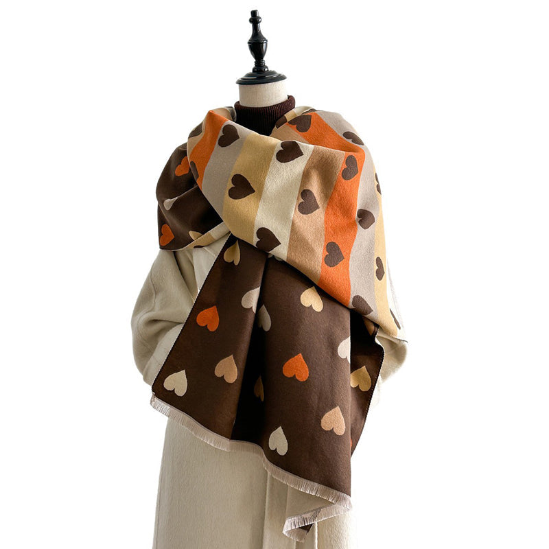 Foulard décontracté à imprimé cœurs