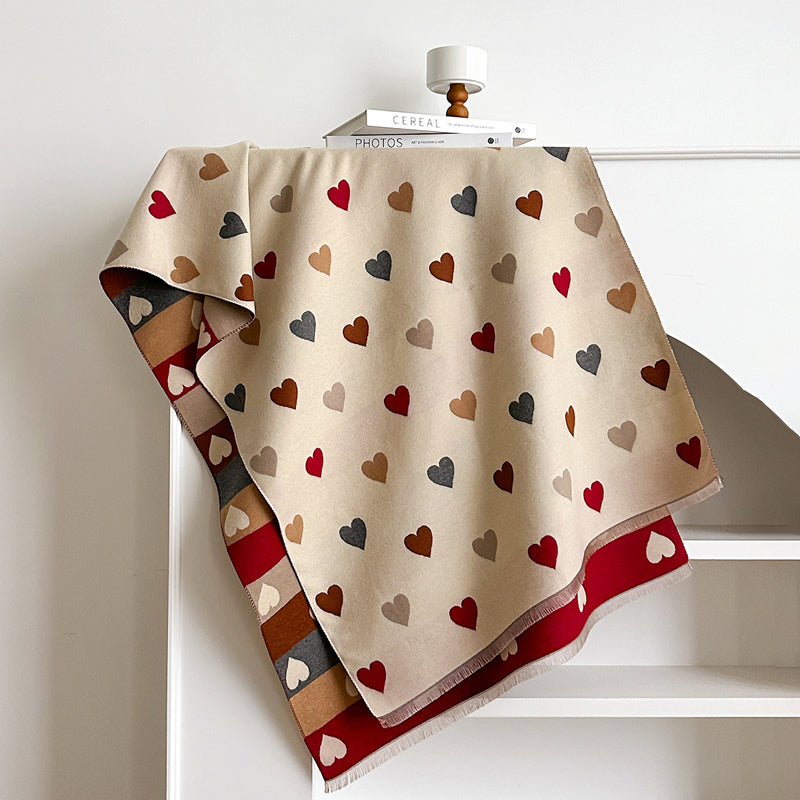 Foulard décontracté à imprimé cœurs
