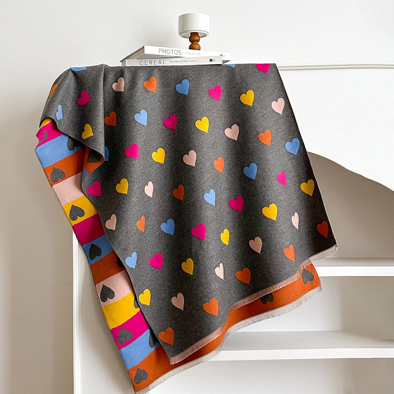 Foulard décontracté à imprimé cœurs