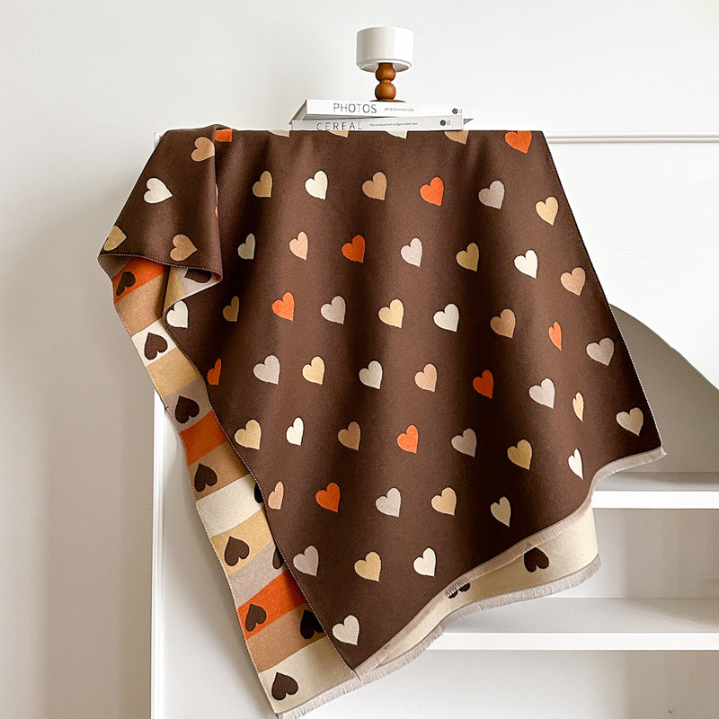 Foulard décontracté à imprimé cœurs