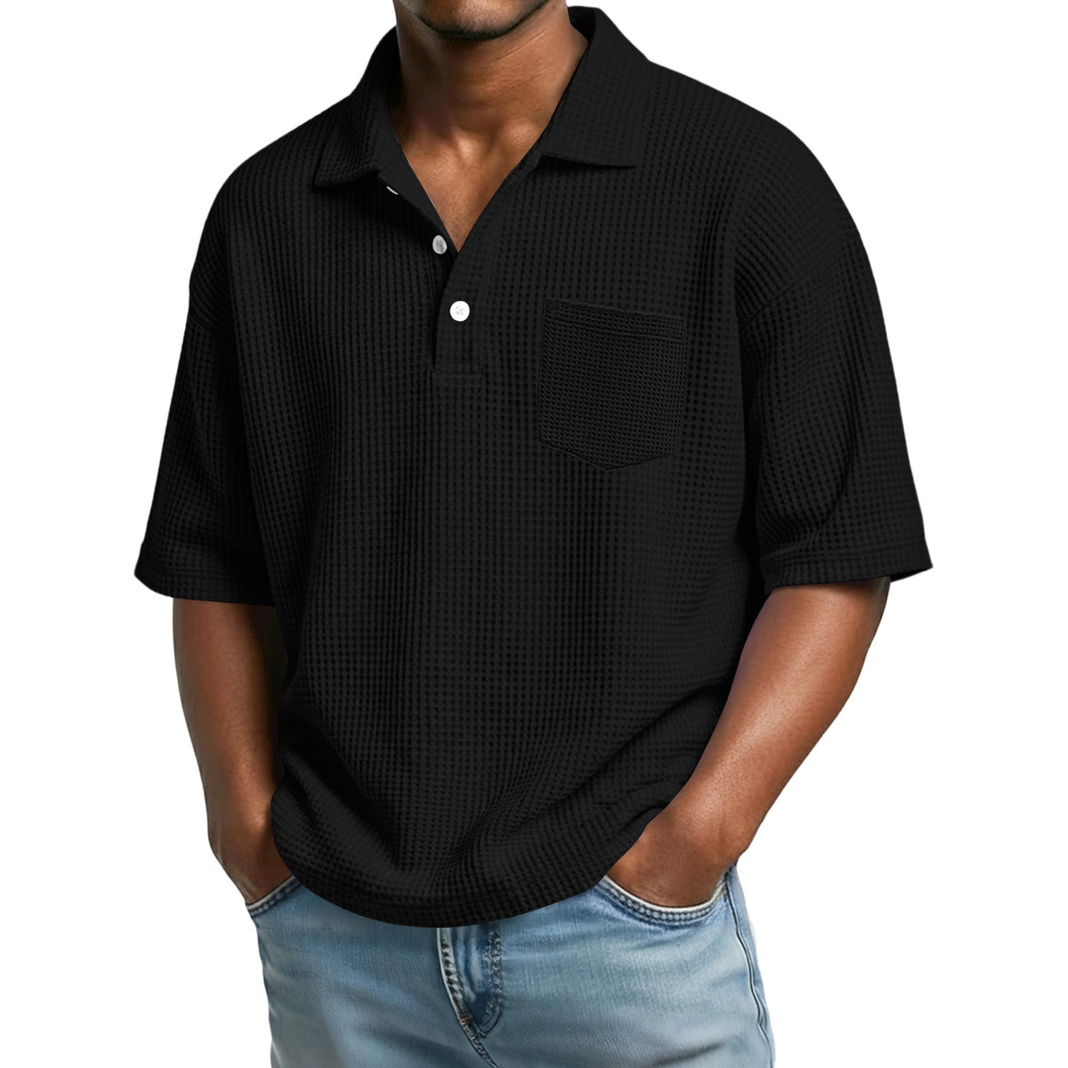 Polo gaufré pour homme