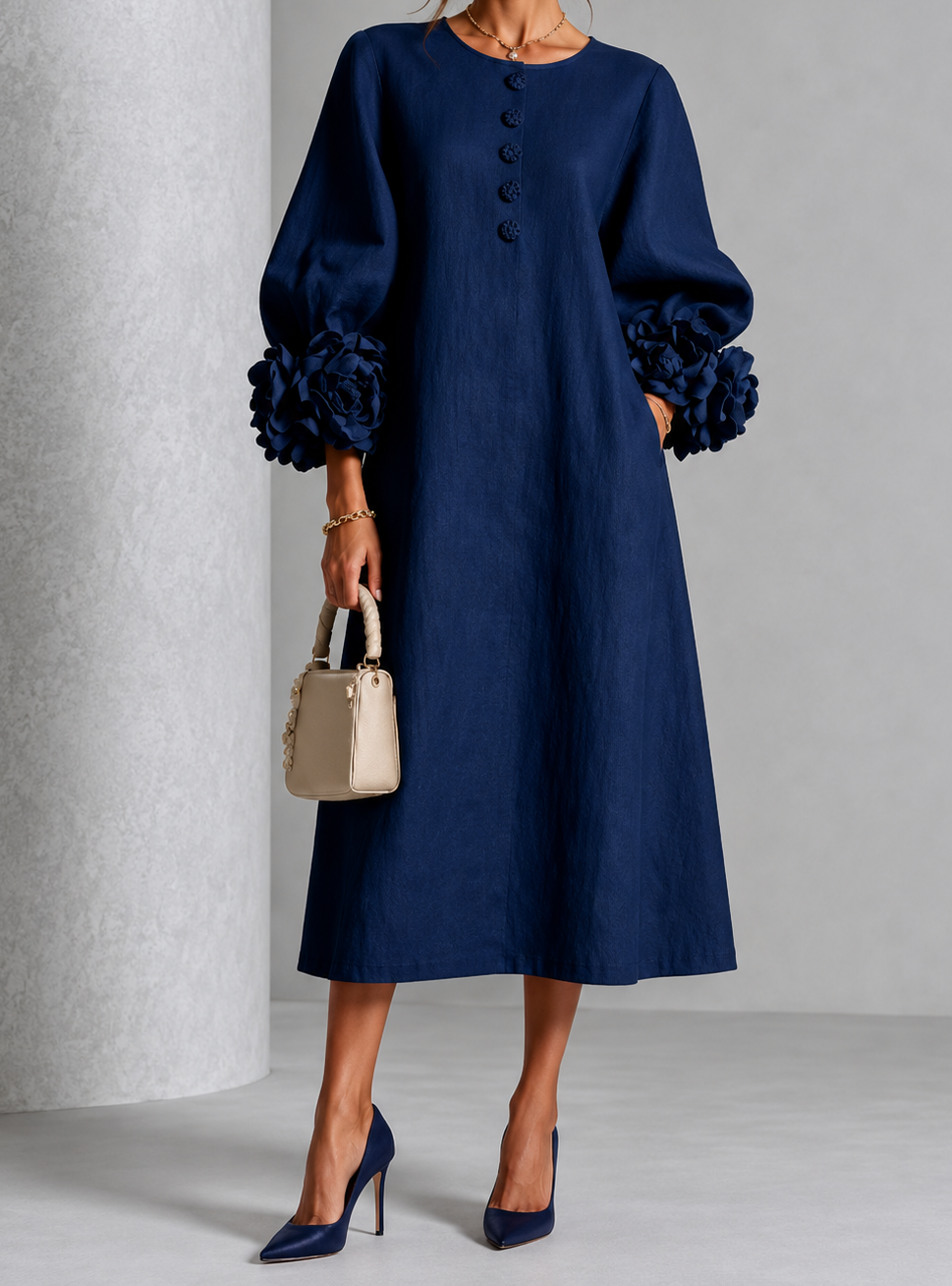 Rosalie | Robe mi-longue fleurie