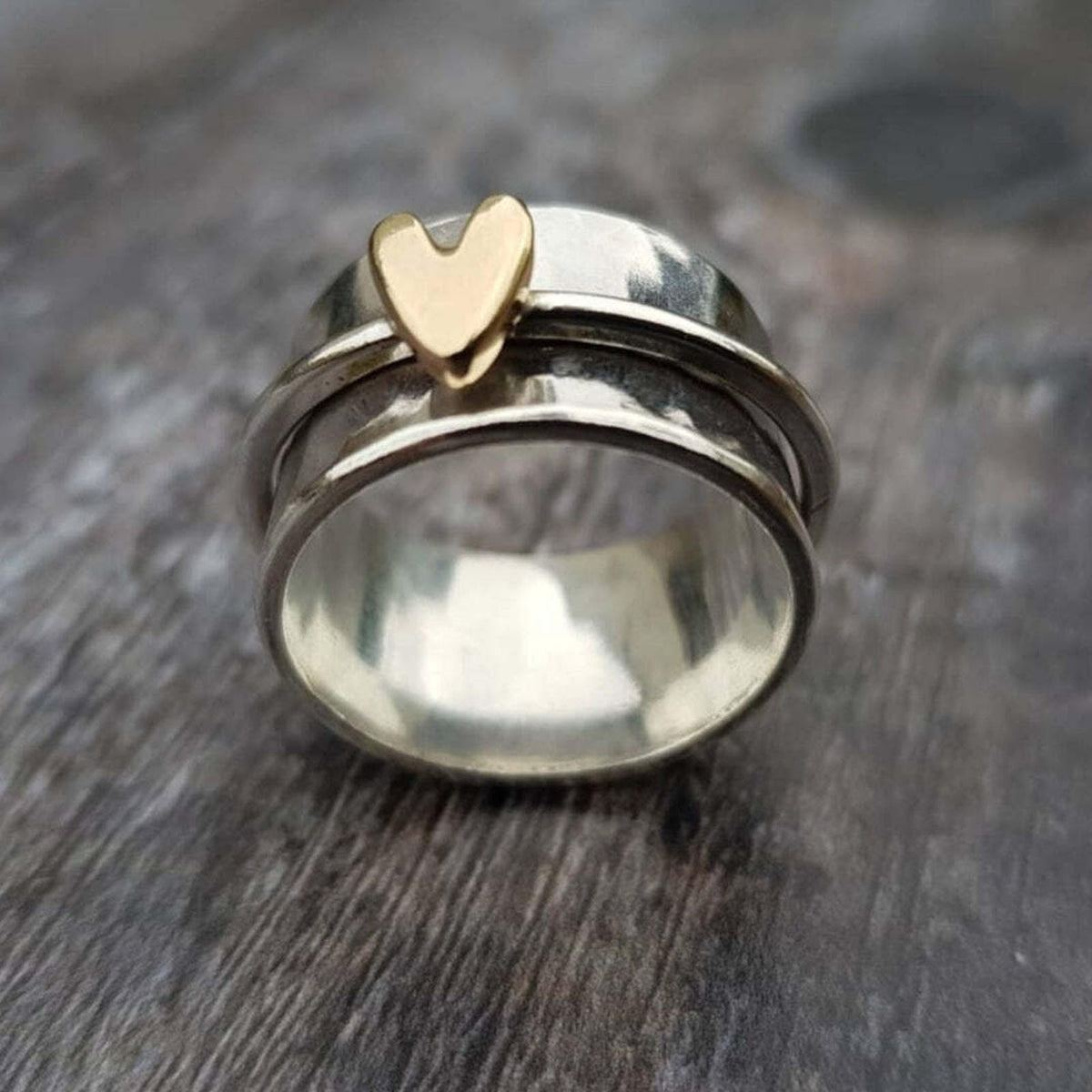 Bague Cœur doré argent vintage