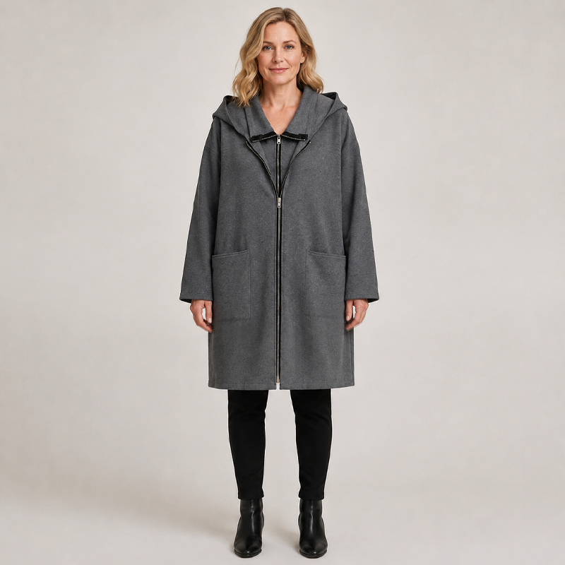 Vittoria | Veste longue à capuchon et double fermeture éclair