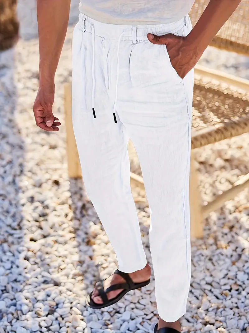Tito | Pantalon large en lin avec cordon