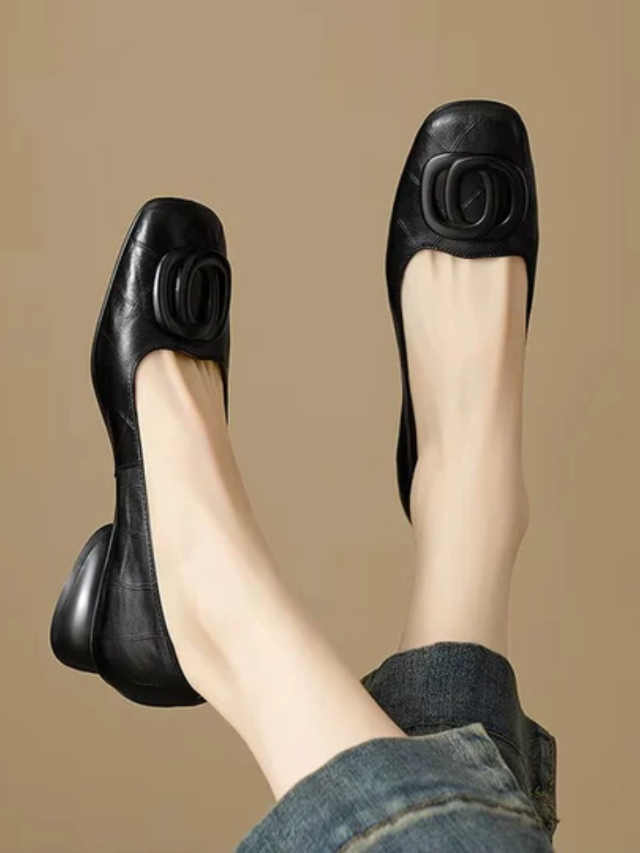 Margot | Ballerines en cuir à bout carré