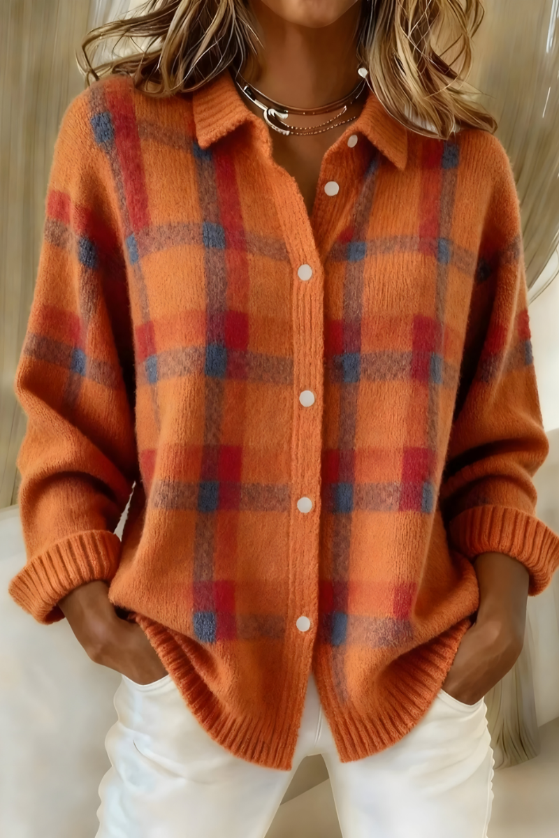 Ornella | Veste en tricot à carreaux