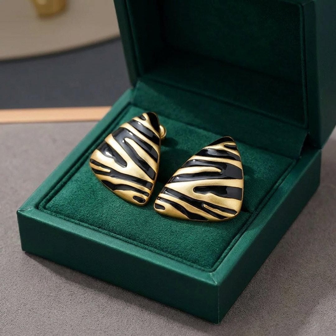 Boucles d'oreilles à tige Triangle zèbre