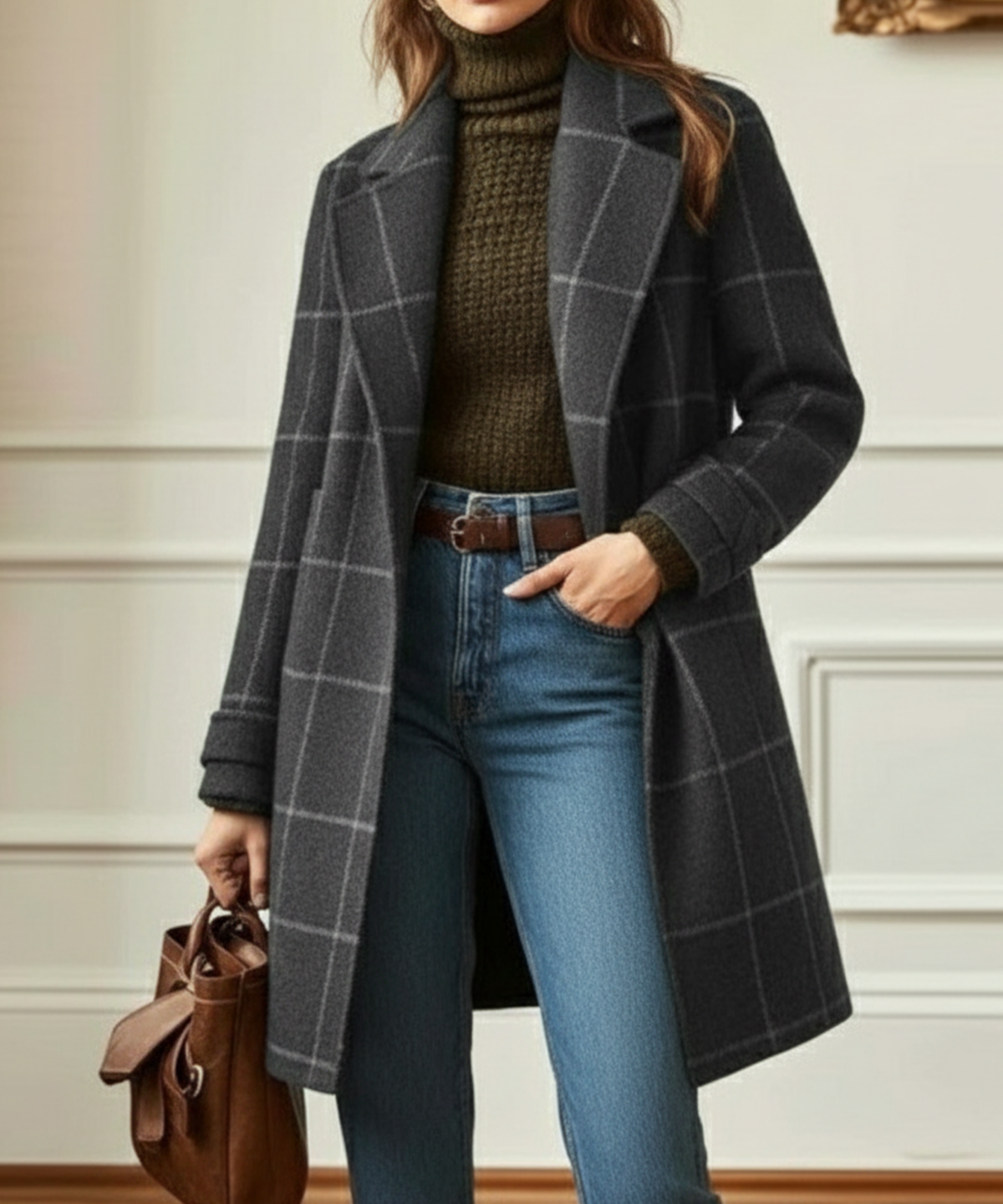 Titia | Manteau élégant à carreaux