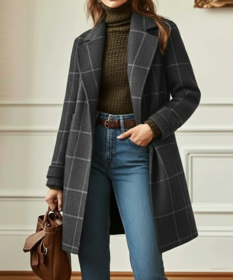 Titia | Manteau élégant à carreaux