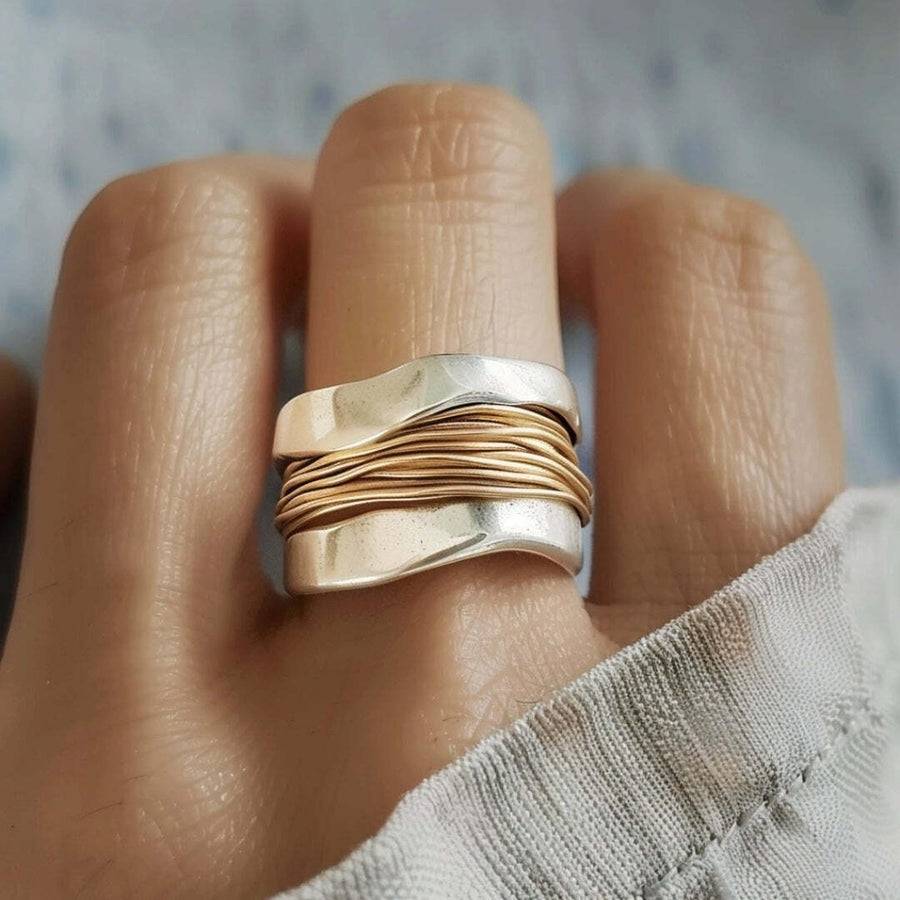 Bague Fils dorés argent