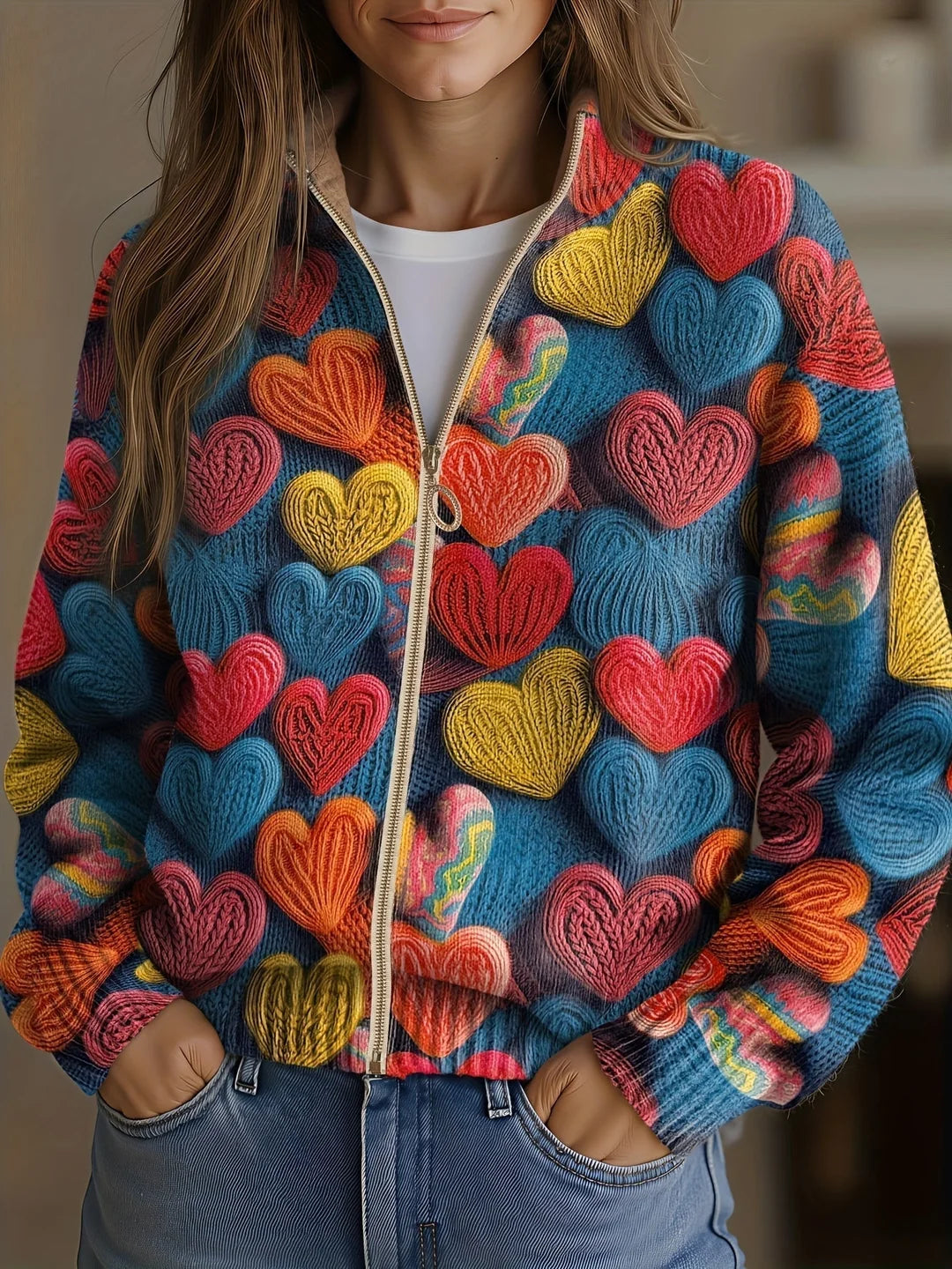 Wrenna™ | Cardigan à fermeture éclair à fleurs des champs
