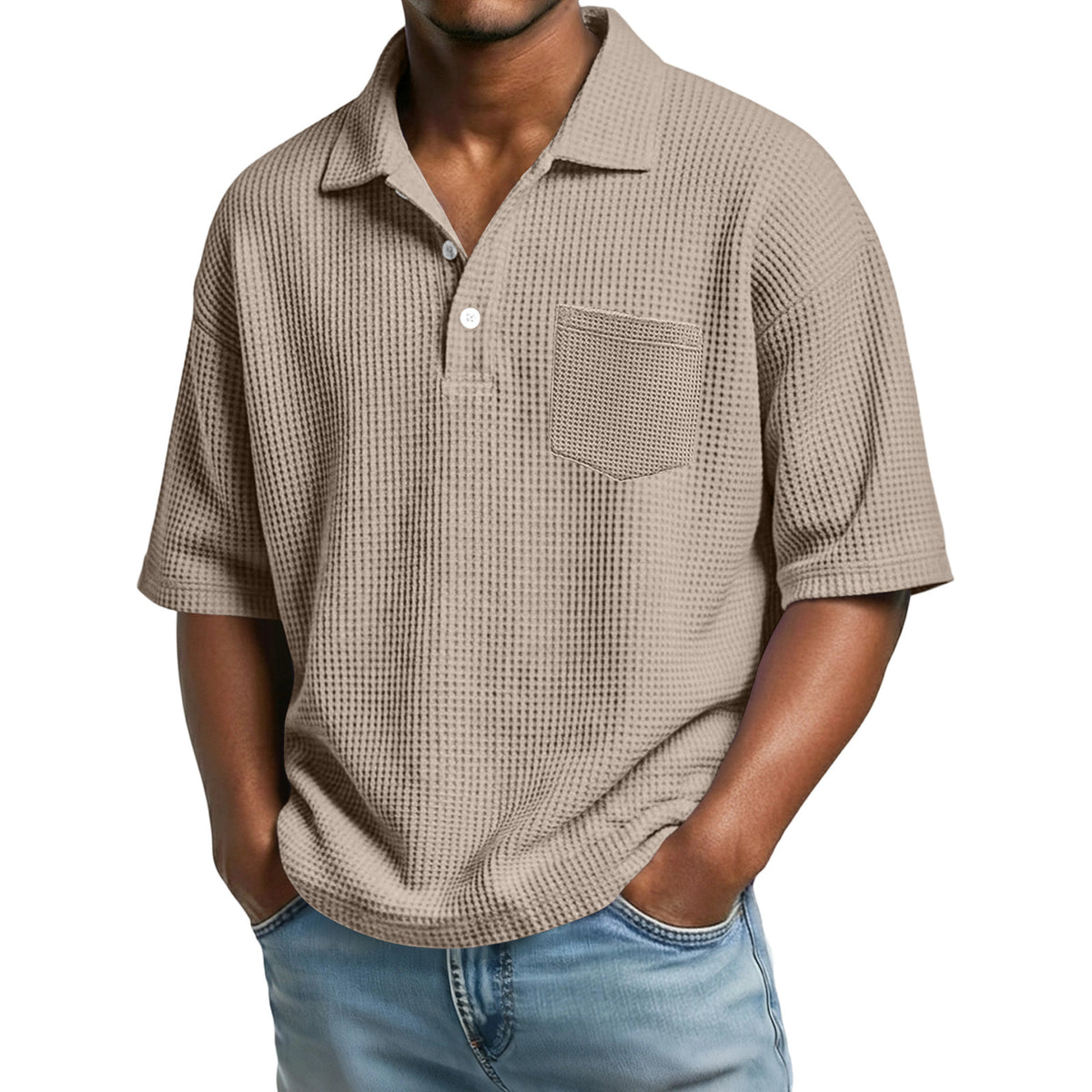 Polo gaufré pour homme