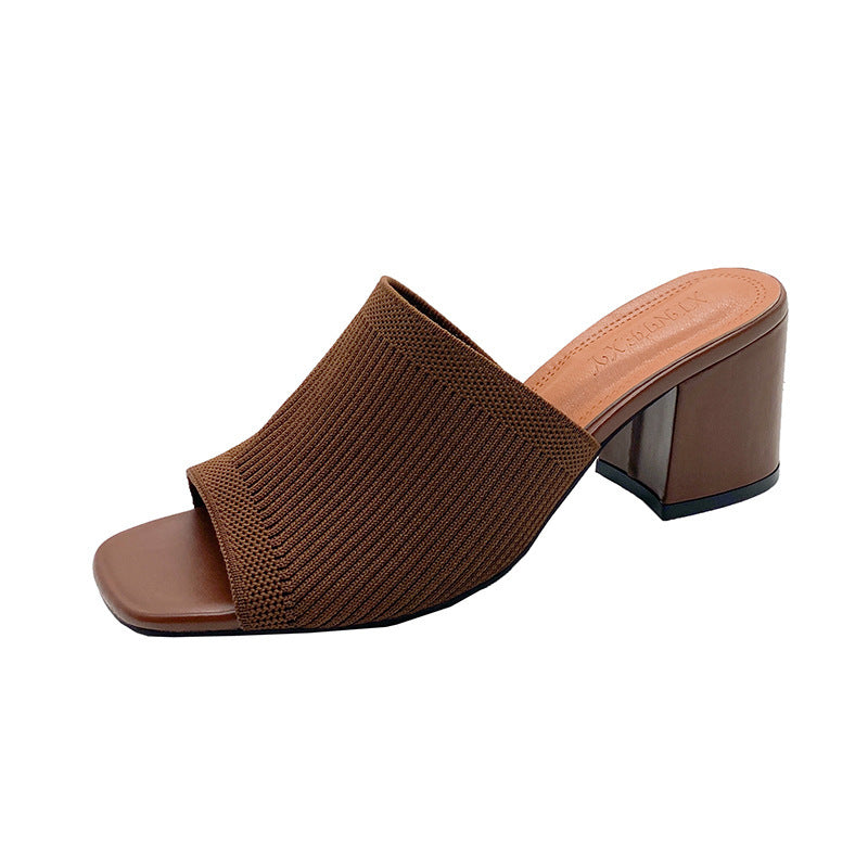 Sandales en laine tricotée pour femme