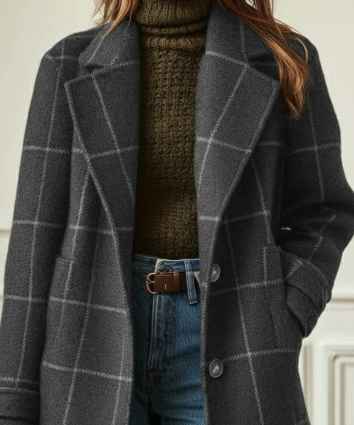 Titia | Manteau élégant à carreaux