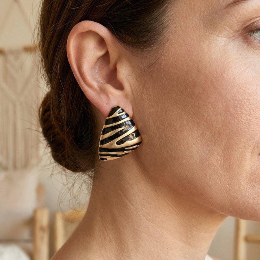Boucles d'oreilles à tige Triangle zèbre
