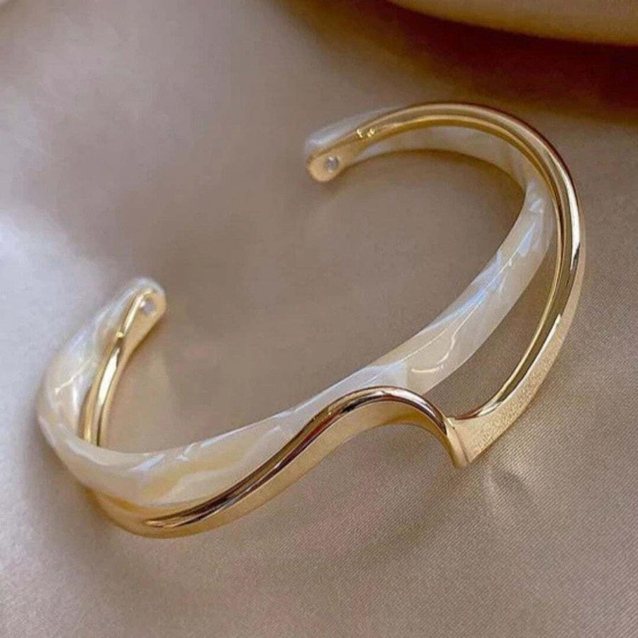 Bracelet jonc ouvert effet opale
