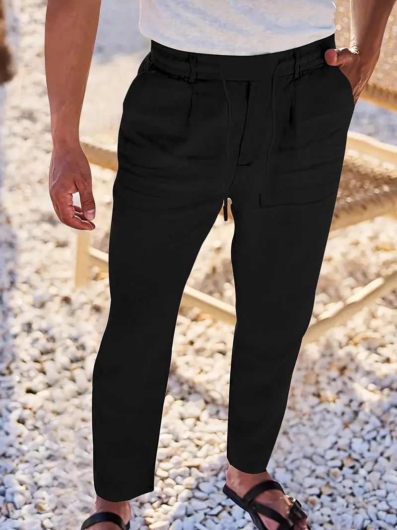 Tito | Pantalon large en lin avec cordon