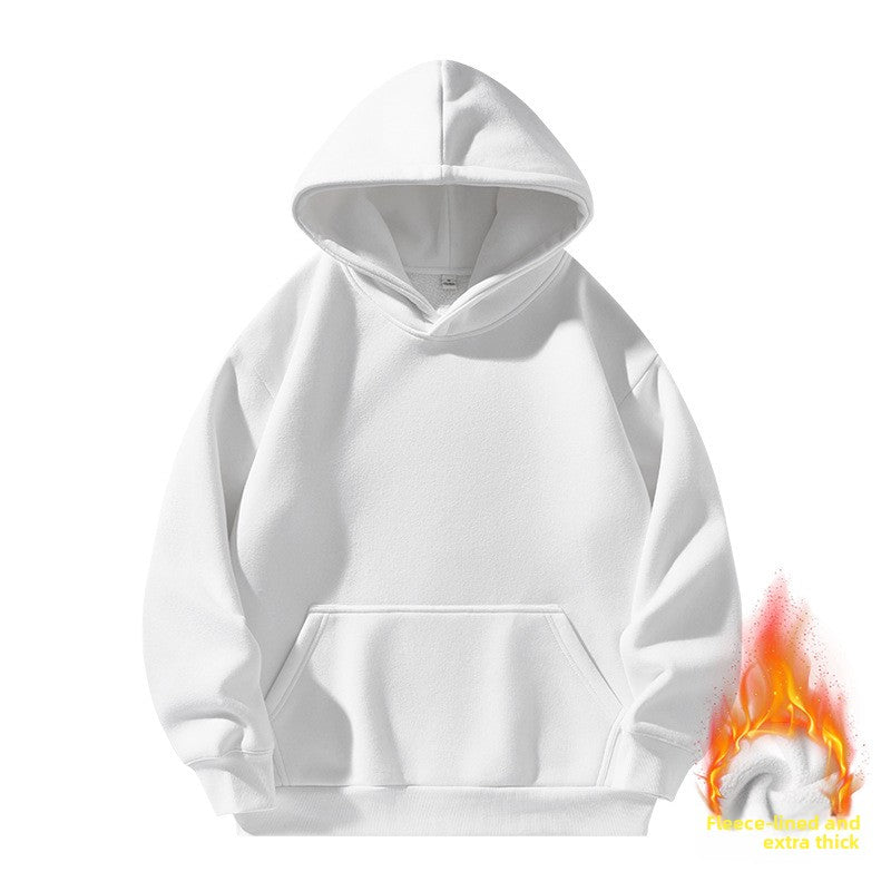 Chandail à capuchon épais doublé molleton pour homme et femme