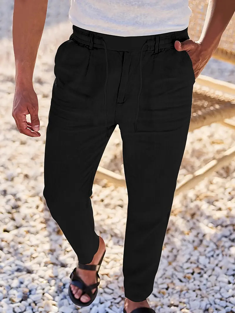Tito | Pantalon large en lin avec cordon