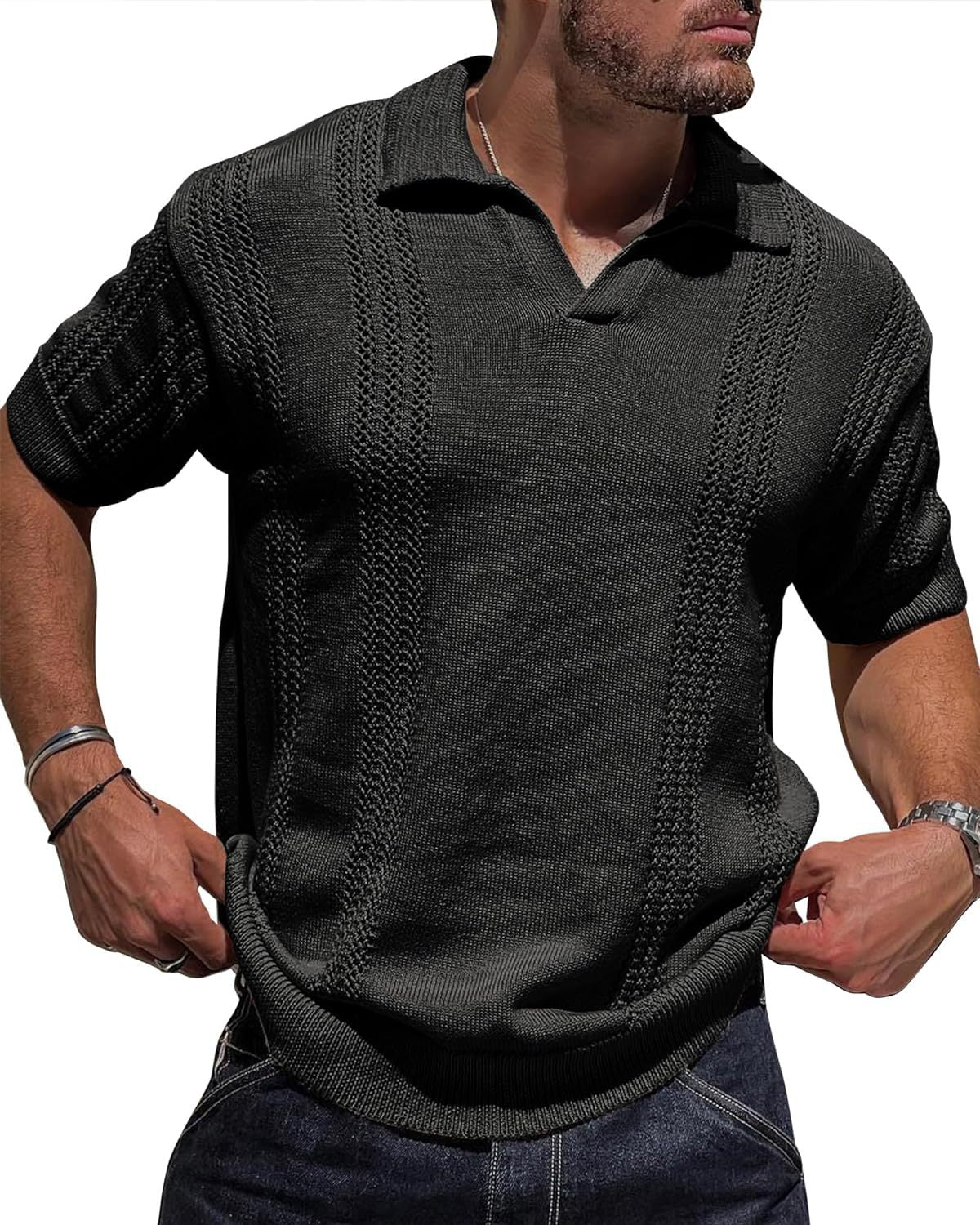 Hauts ajourés amples unis pour homme