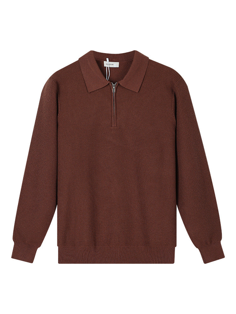 Polo en tricot à manches longues pour homme