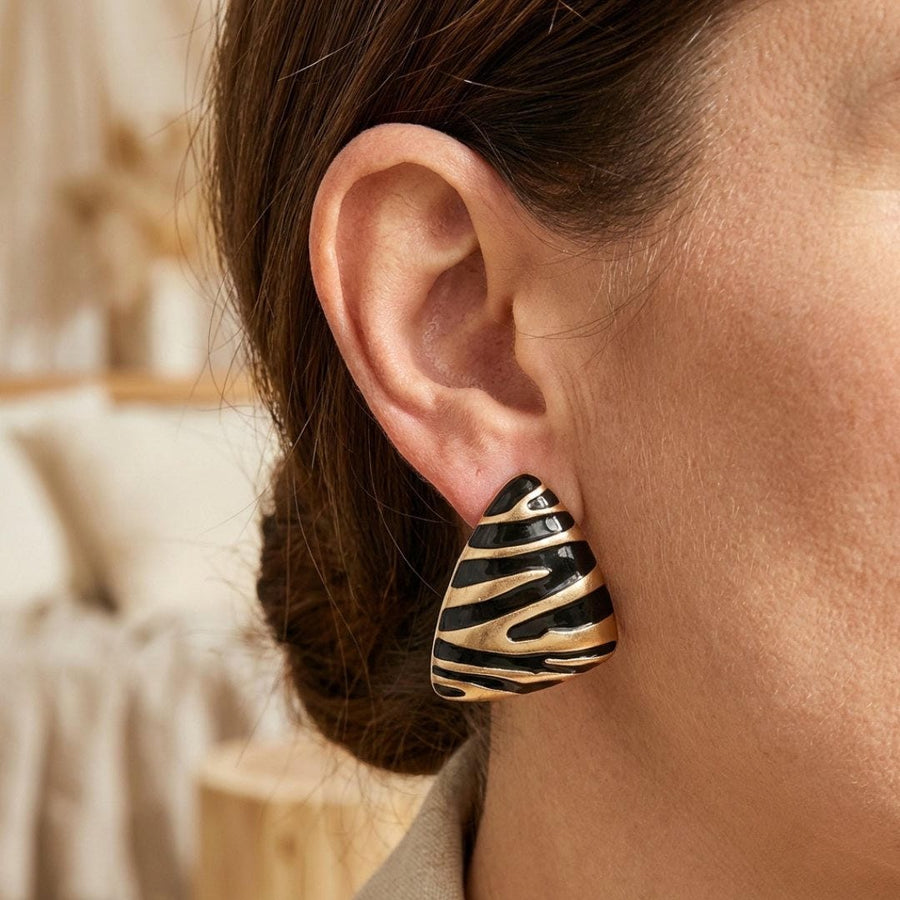 Boucles d'oreilles à tige Triangle zèbre