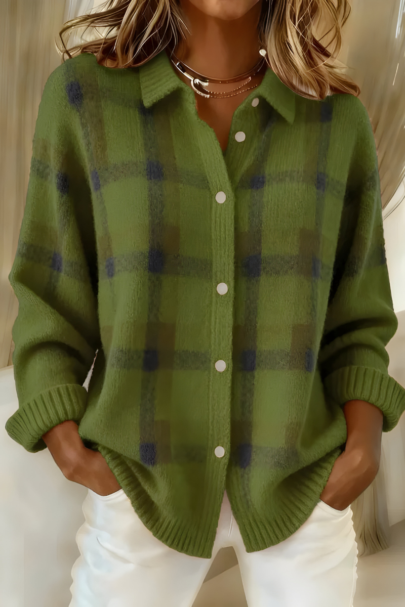 Ornella | Veste en tricot à carreaux