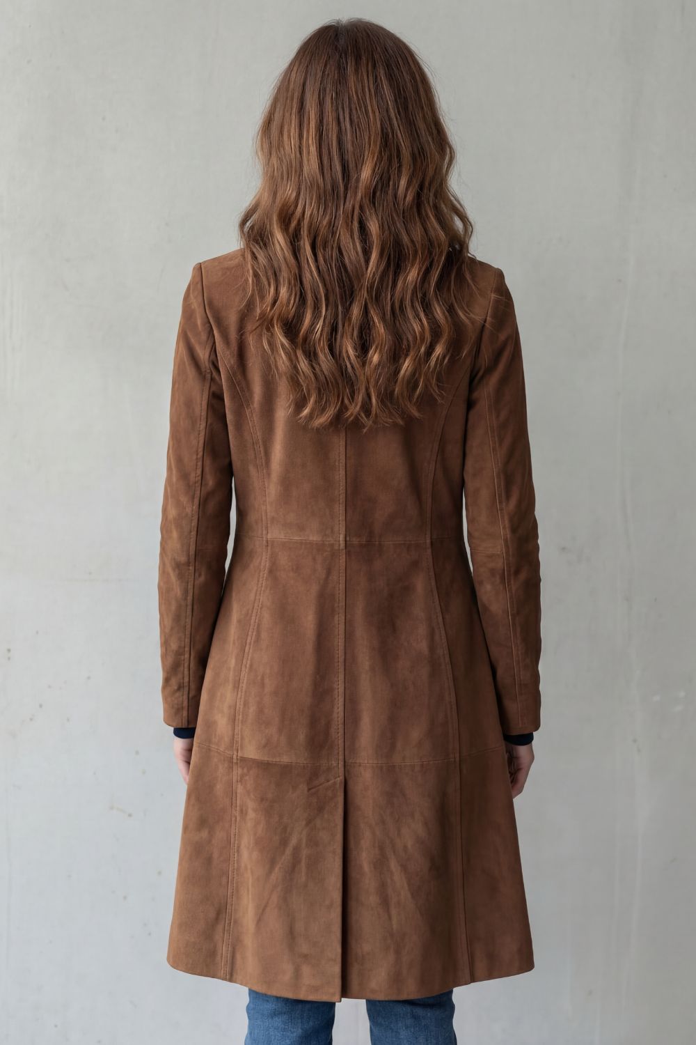 Disa | Long manteau au fini suède vintage