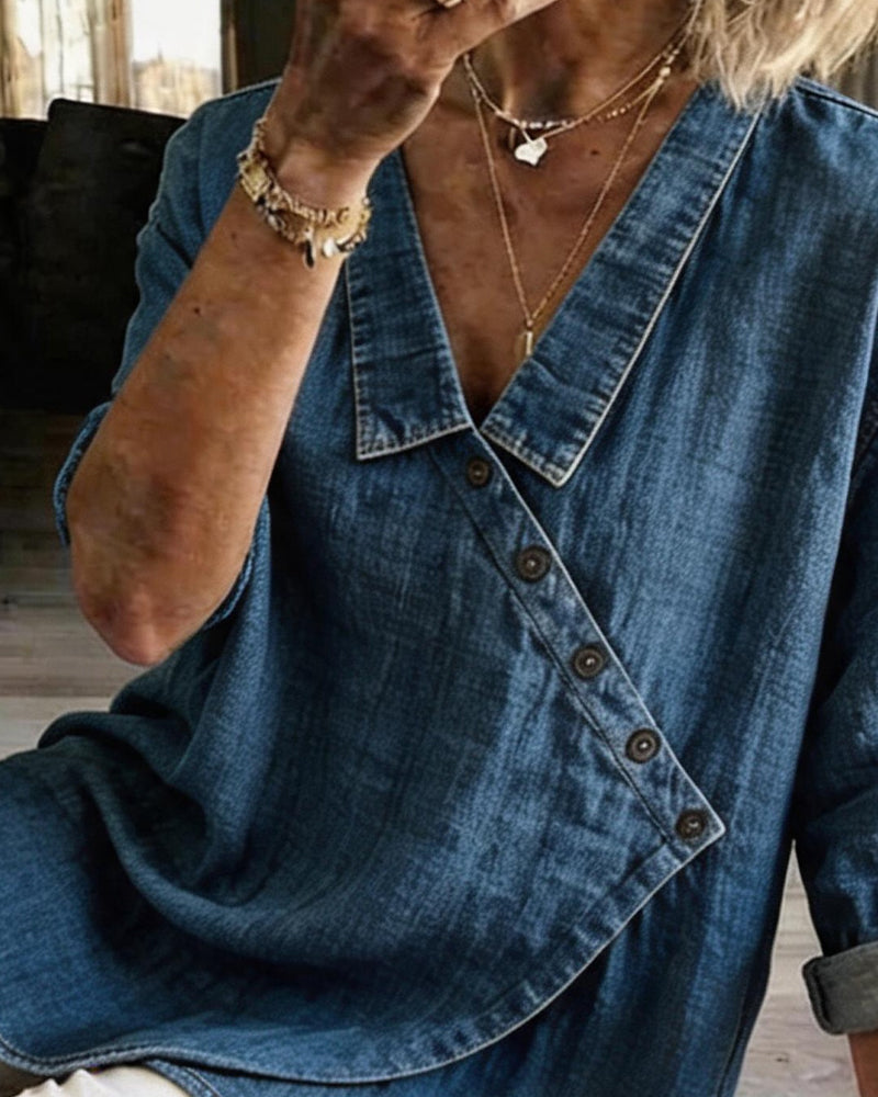 Veronica | Chemise en denim boutonnée