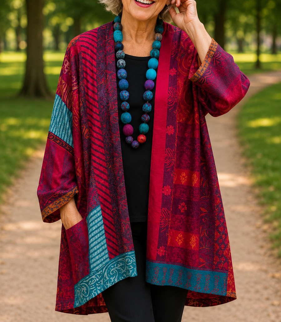 Kimono patchwork élégant et polyvalent