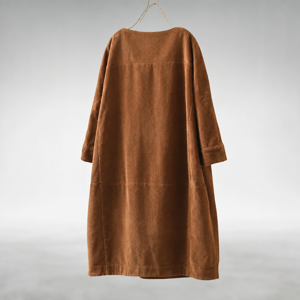 Amy™ | Robe midi confortable en velours côtelé