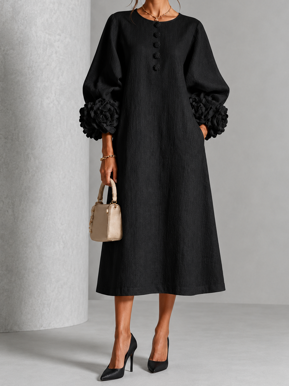 Rosalie | Robe mi-longue fleurie