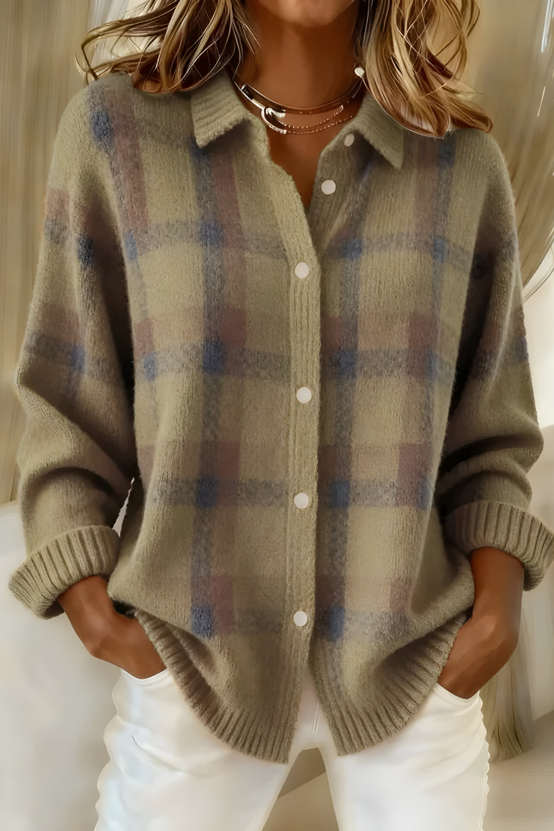 Ornella | Veste en tricot à carreaux