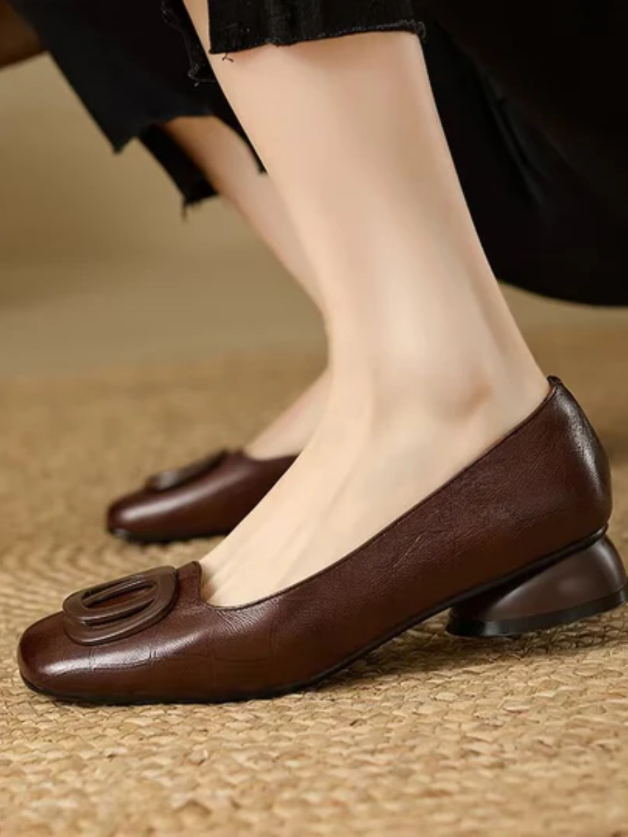 Margot | Ballerines en cuir à bout carré