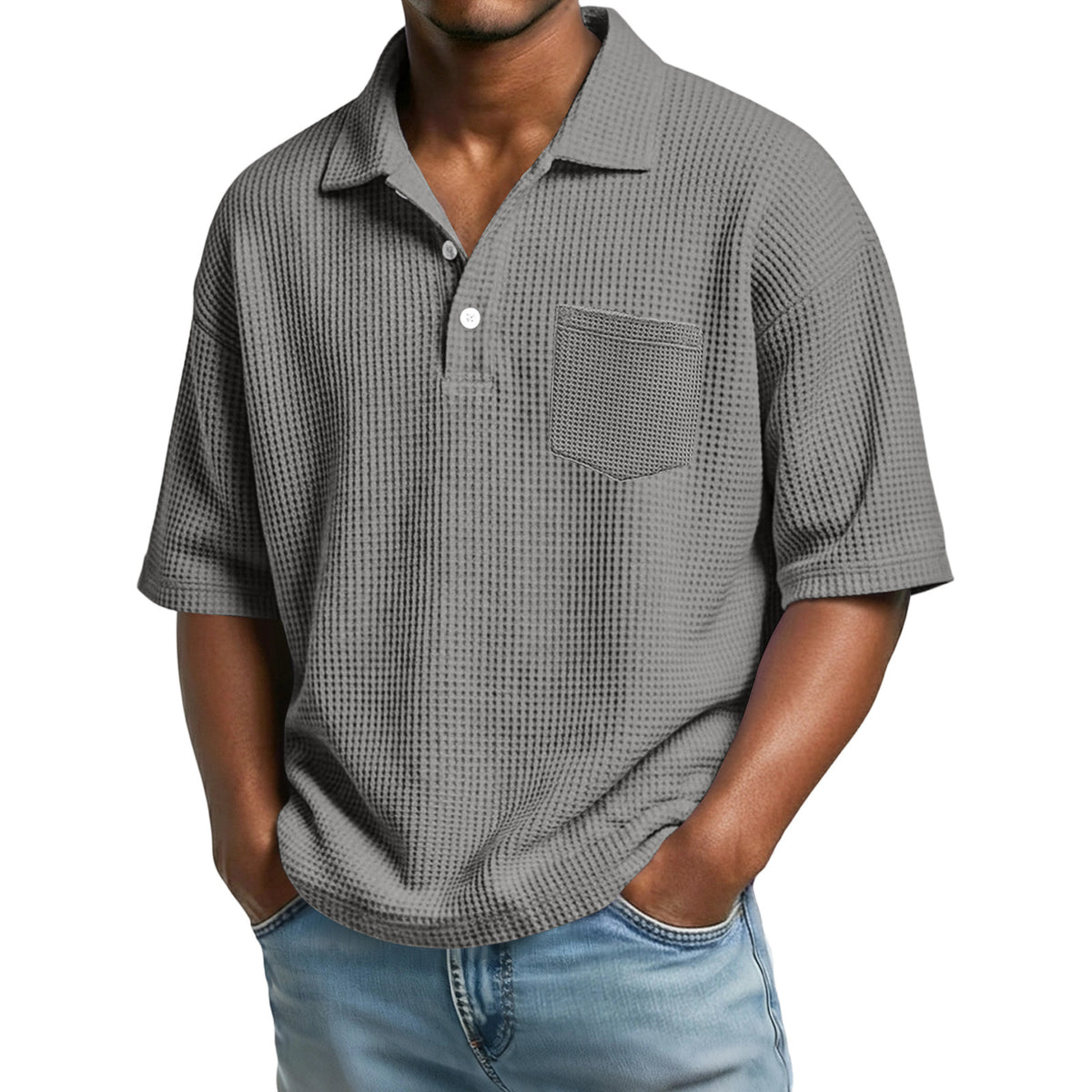 Polo gaufré pour homme