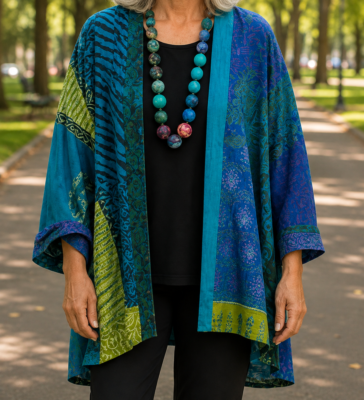 Kimono patchwork élégant et polyvalent
