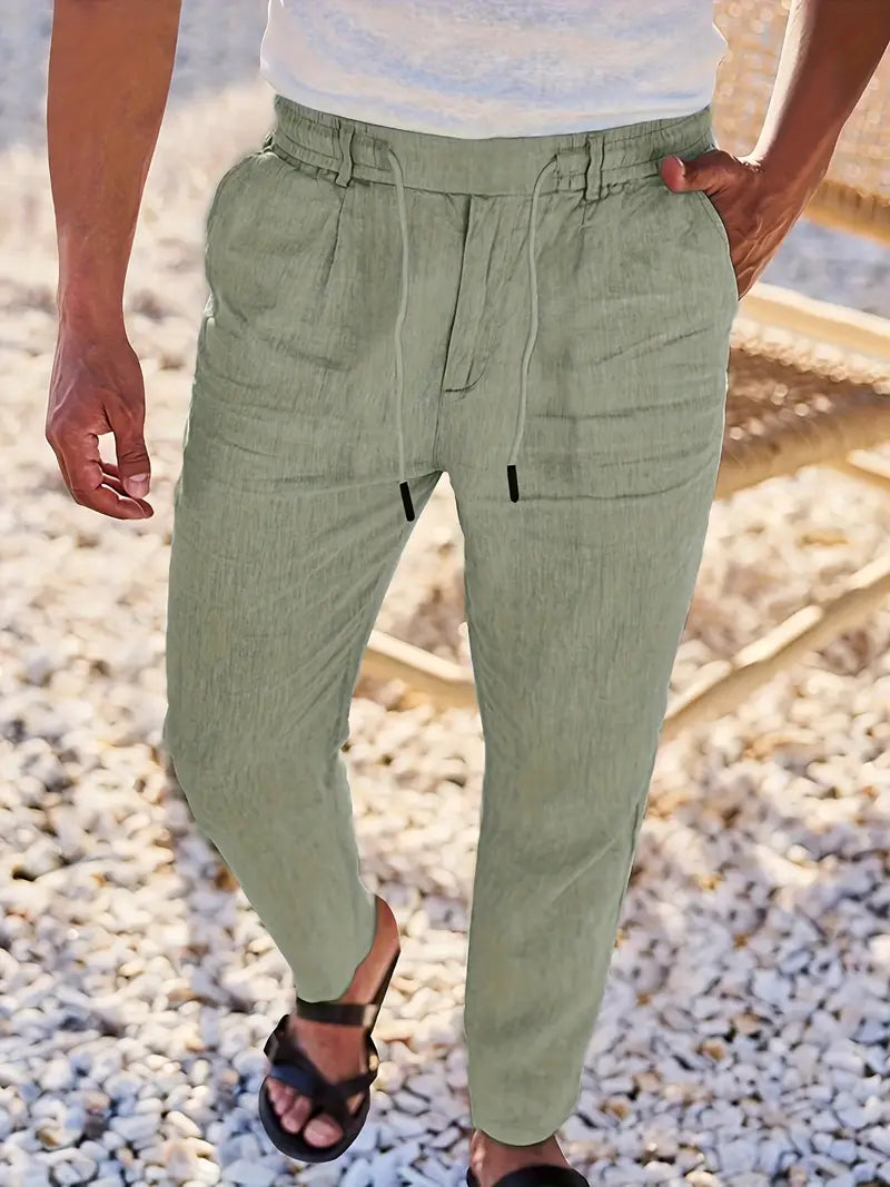 Tito | Pantalon large en lin avec cordon