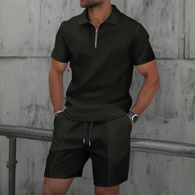 Ensemble sport polo à col texturé pour homme