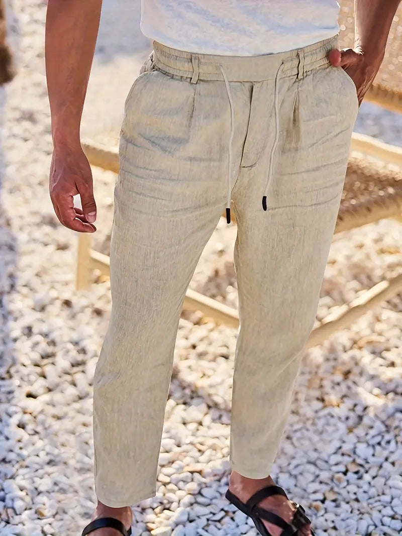 Tito | Pantalon large en lin avec cordon