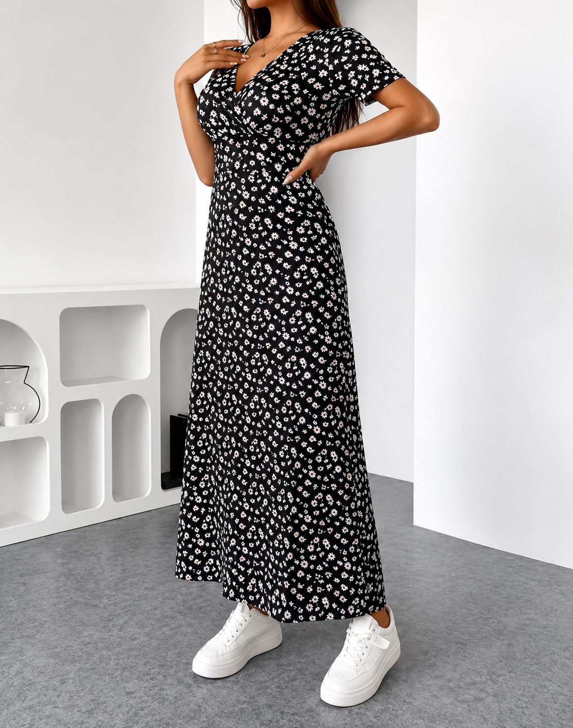 Lucia™ – Robe mi-longue fleurie