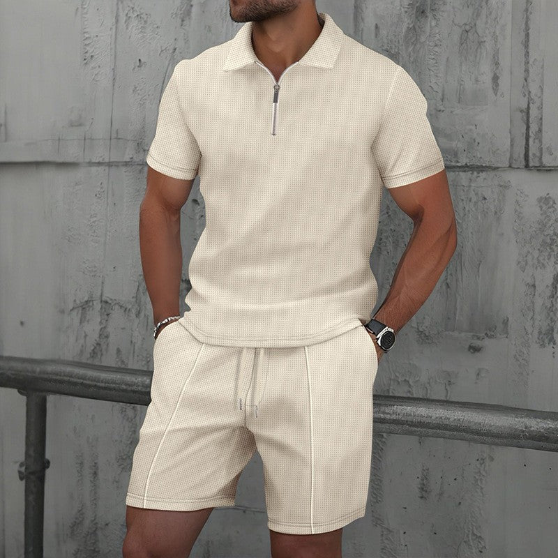 Ensemble sport polo à col texturé pour homme