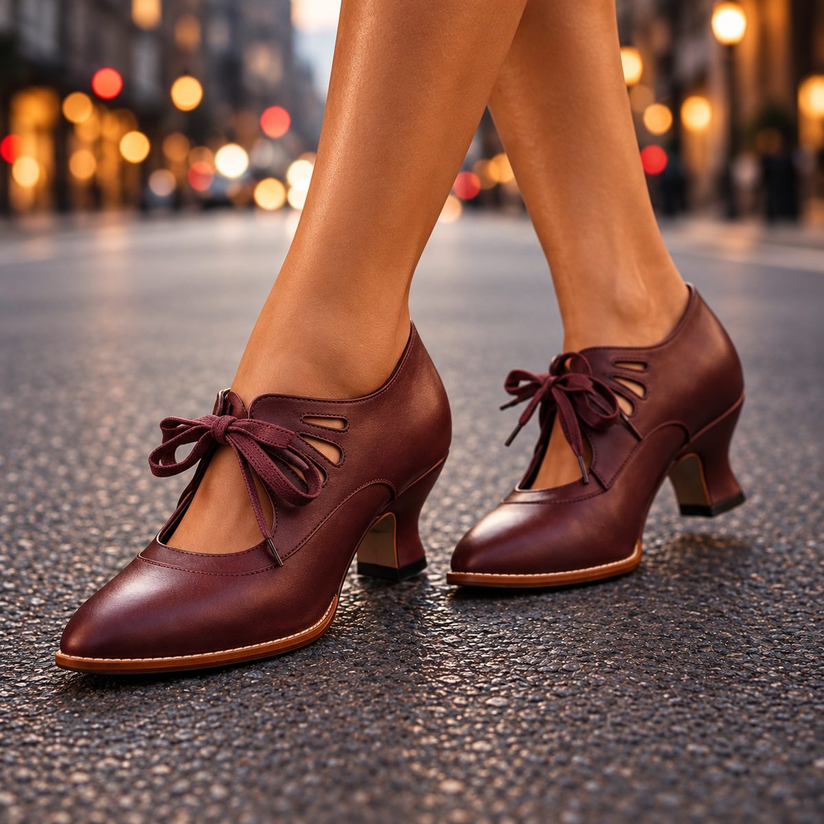 Talia™ Escarpins élégants en cuir à lacets